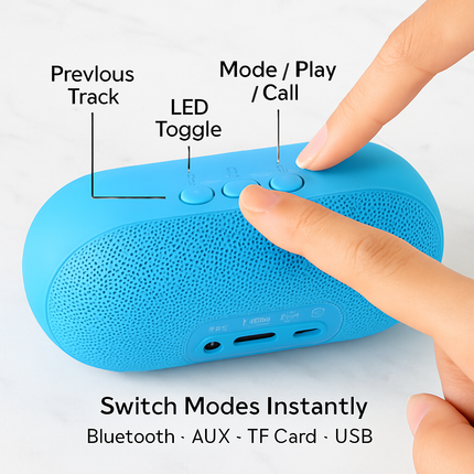 Ultra-Portable Rainbow LED Wireless Speaker