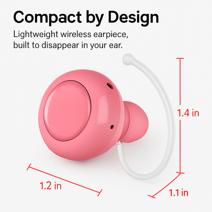 Mini Stereo Wireless Headset Pink Color for Hands-Free Calls