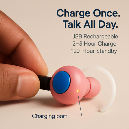Mini Stereo Wireless Headset Pink Color for Hands-Free Calls