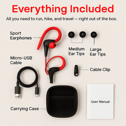 Wireless Headsets V4.1 Sport In-Ear Stereo Headphones Sweat-proof Noise Canceling Earphones Back-Headphone w/Mic Hands-free for Running Hiking Travel