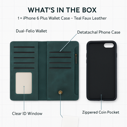 Wallet Case for iPhone 6 Plus - Slim 2-in-1 Design