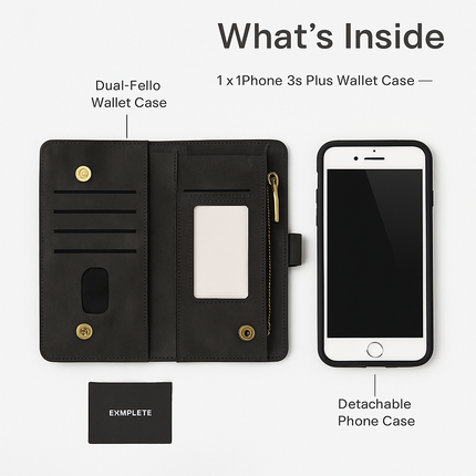 iPhone 6s Plus Wallet Case with Detachable Cover