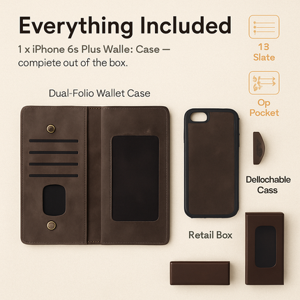 iPhone 6s Plus Wallet Case with Detachable Cover