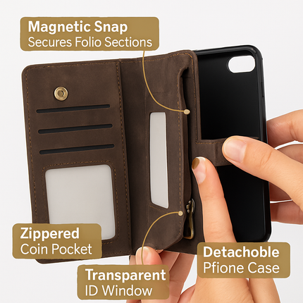 Dual-Folio Wallet Case with Detachable Case