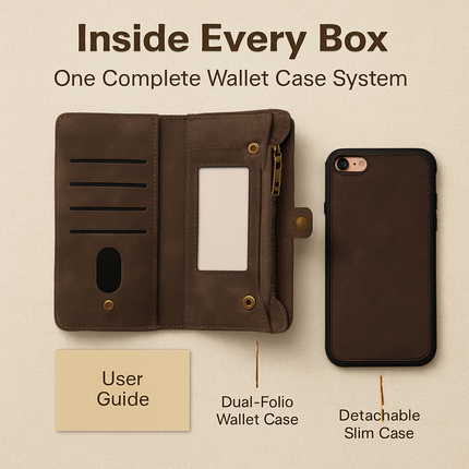 Dual-Folio Wallet Case with Detachable Case
