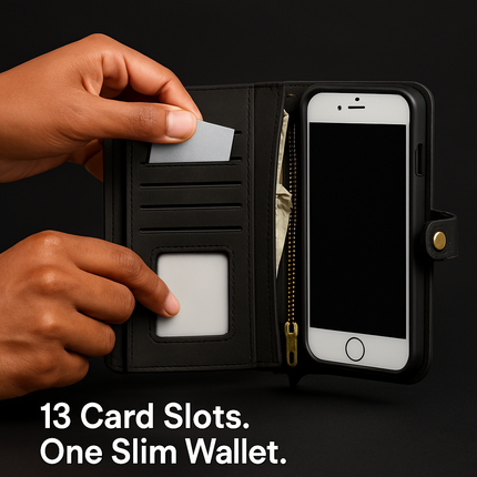 Wallet Case with Detachable Phone and Card Wallet