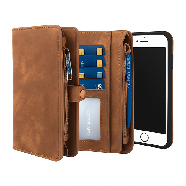 Wallet Case with Detachable Phone and Card Wallet