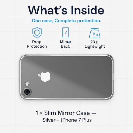 Slim Shock-resistant Mirror Case For iPhone 7 Plus