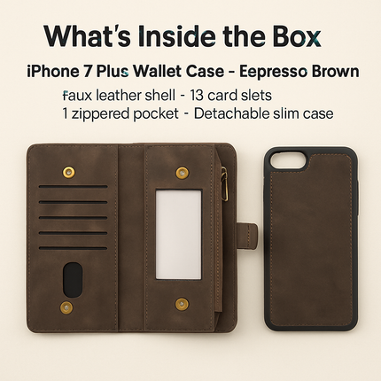 Wallet Case with Card Slot - Slim Detachable Wallet System