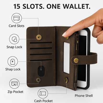 Phone Wallet Case for iPhone 8 Plus with Slim Pocket