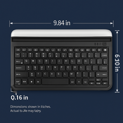 Ultra-portable Wireless Keyboard with Built-in Stand for KOCASO MX1080 and iNova EX1080 in Silver