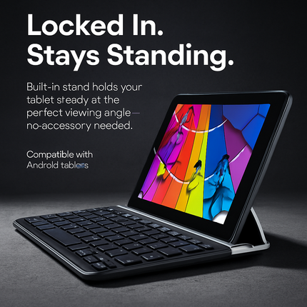 Ultra-portable Wireless Keyboard with Built-in Stand for KOCASO MX1080 and iNova EX1080 in Silver