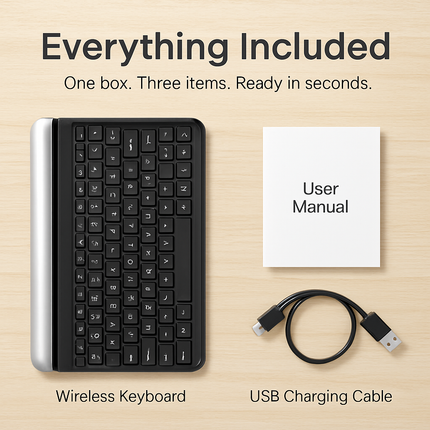 Ultra-portable Wireless Keyboard with Built-in Stand for KOCASO MX1080 and iNova EX1080 in Silver