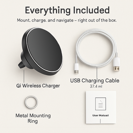 Magnetic Wireless Car Charger & Phone Holder Mount