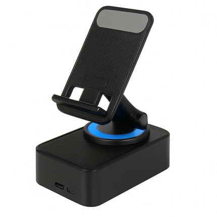 Foldable Wireless Speaker Phone Stand with Power Bank
