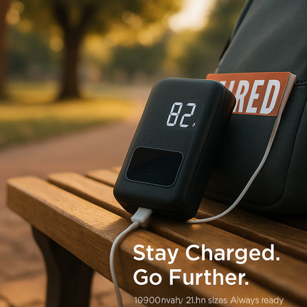 Portable Power Bank with Dual USB Ports and LCD