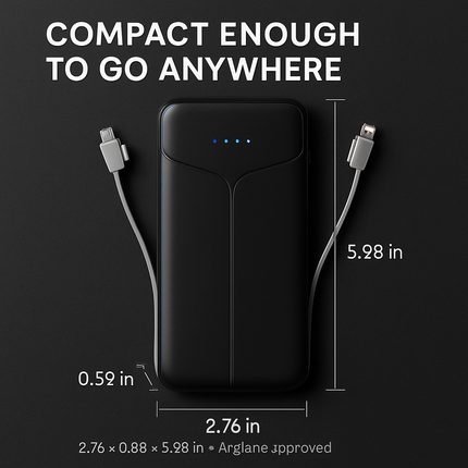 Power Bank Portable Charger with Built-in Cables
