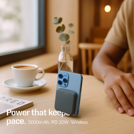 2-in-1 Wireless Power Bank 5000mAh MagSafe Compatible