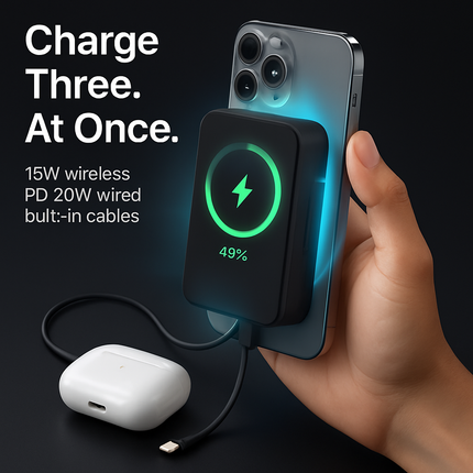 MagSafe 3-in-1 10000mAh Power Bank with Stand