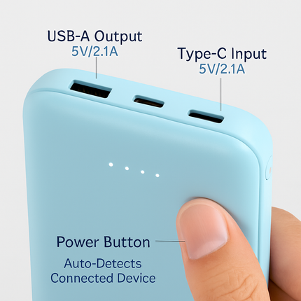 Power Bank Portable Charger with Type-C Cable for iPhone