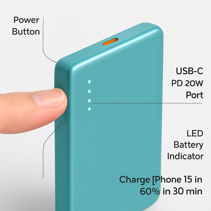 2-in-1 Wireless Power Bank 5000mAh MagSafe Compatible