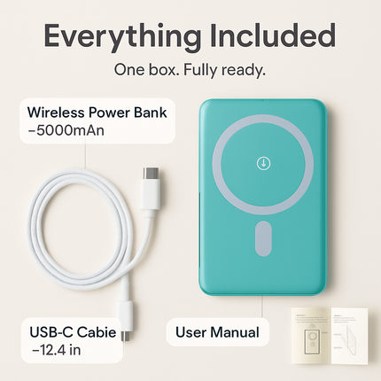 2-in-1 Wireless Power Bank 5000mAh MagSafe Compatible