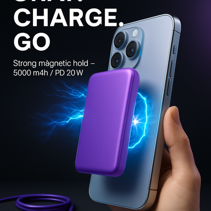 2-in-1 Wireless Power Bank 5000mAh MagSafe Compatible