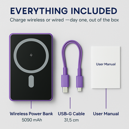 2-in-1 Wireless Power Bank 5000mAh MagSafe Compatible