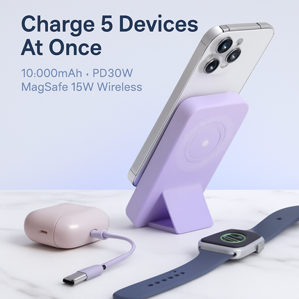 MagSafe 3-in-1 10000mAh Power Bank with Stand