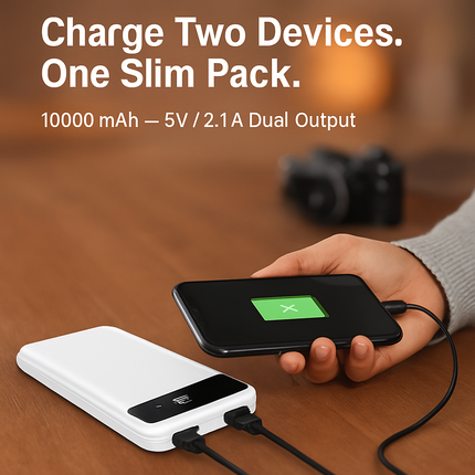 Power Bank Portable Slim Charger Dual USB Output
