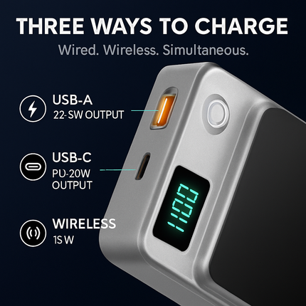 2-in-1 Magnetic Wireless Power Bank for iPhone
