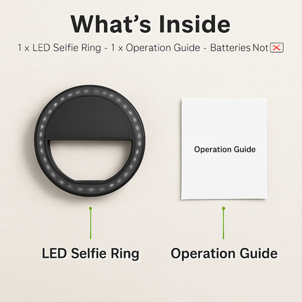 Selfie Ring Light Clip for Phones and Tablets - Portable