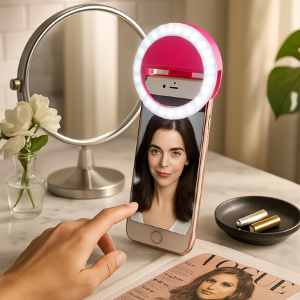 Selfie Ring Light Clip for Phones and Tablets - Portable