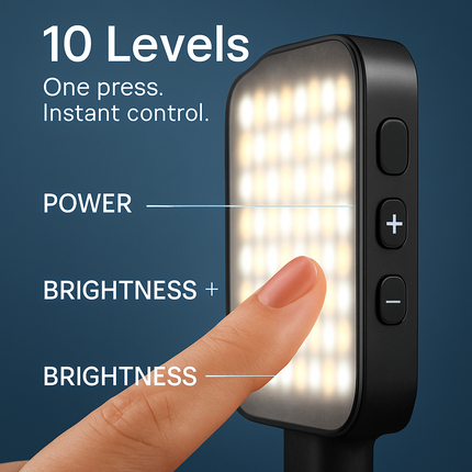 Selfie Clip-On Light with 3 Modes, 10 Brightness Levels