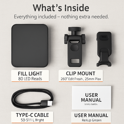 Selfie Clip-On Light with 3 Modes, 10 Brightness Levels