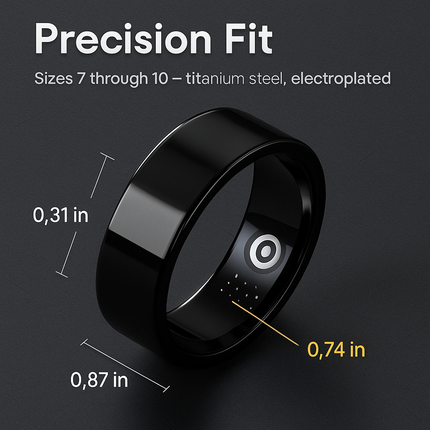 Smart Ring Health Tracker Fitness/Sleep/Stress/HRV Tracker with Charging Case Magnetic Charging Cable for Women & Men Compatible with iOS & Android 7-