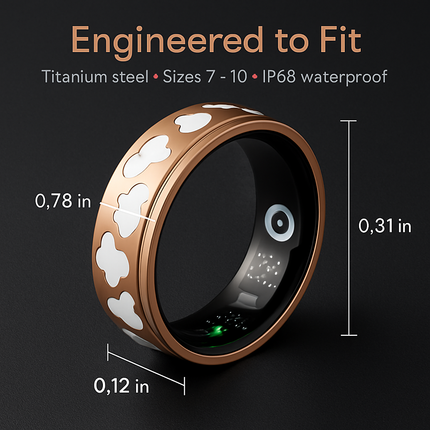 Smart Ring Health Tracker Fitness/Sleep/Stress/HRV Tracker with Charging Case Magnetic Charging Cable for Women & Men Compatible with iOS & Android 7-