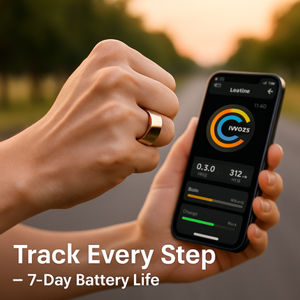 Smart Ring Health Tracker Fitness/Sleep/Stress/HRV Tracker with Charging Case Magnetic Charging Cable for Women & Men Compatible with iOS & Android 7-