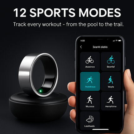 Smart Ring Health Tracker Fitness/Sleep/Stress/HRV Tracker with Charging Case Magnetic Charging Cable for Women & Men Compatible with iOS & Android 7-