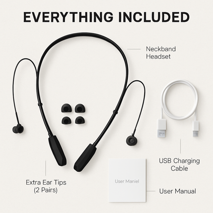 Wireless Neckband Headphones for Sports and Calls