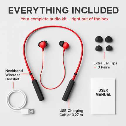 Wireless Neckband Headphones for Sports and Calls