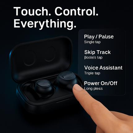 Wireless Earbuds with Magnetic Dock for All-Day Listening
