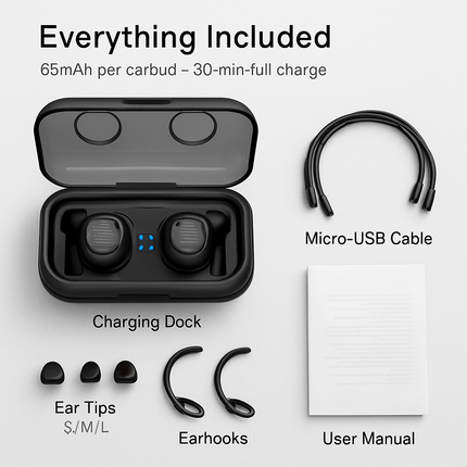 Wireless Earbuds with Magnetic Dock for All-Day Listening