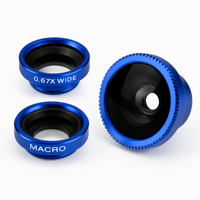 Phone Camera Lens Kit Magnetic 180°Fisheye Lens 0.67xWide Angle 10X Macro Lens for iPhone X /8/7/6s Samsung Galaxy S10/S9