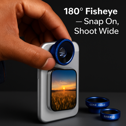 Phone Camera Lens Kit Magnetic 180°Fisheye Lens 0.67xWide Angle 10X Macro Lens for iPhone X /8/7/6s Samsung Galaxy S10/S9