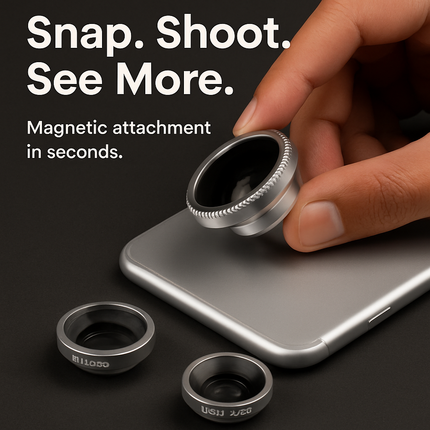 Phone Camera Lens Kit Magnetic 180°Fisheye Lens 0.67xWide Angle 10X Macro Lens for iPhone X /8/7/6s Samsung Galaxy S10/S9