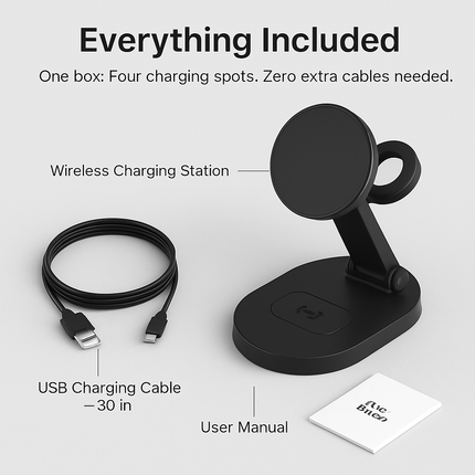 4-in-1 Magnetic Wireless Charging Dock for iPhone & Watch