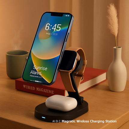 4-in-1 Magnetic Wireless Charging Dock for iPhone & Watch