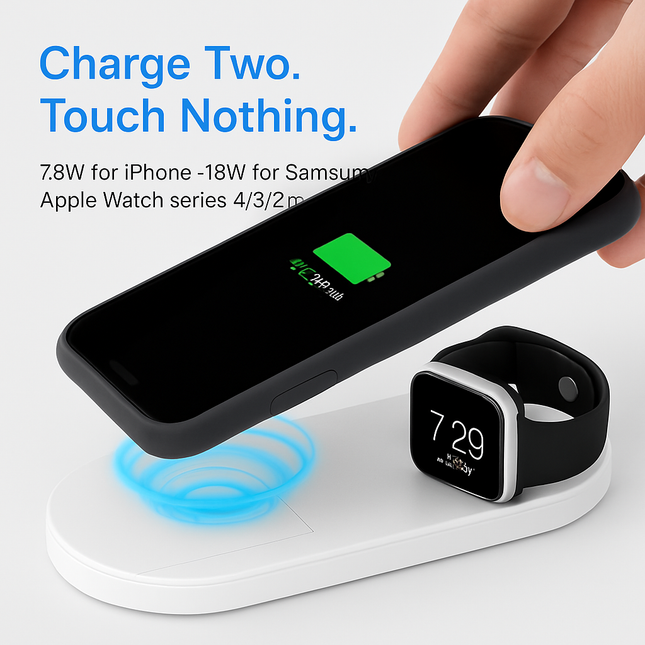 2-in-1 Wireless Charger for Watch and Phone