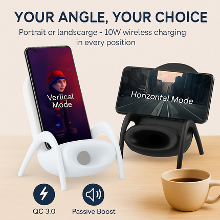 Portable Mini Chair Wireless Charger with Phone Holder